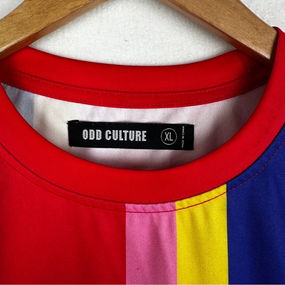 Odd Culture Cool Bear Tee Shirt Men's Size XL Multicolor Color block Y2K Retro - Picture 4 of 16